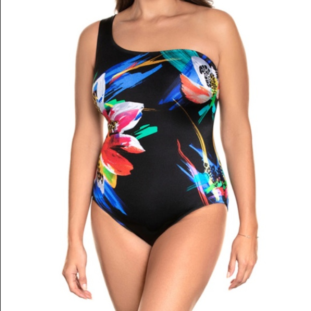 Strappy One Shoulder FLORAL Swimsuit RESORTWEAR